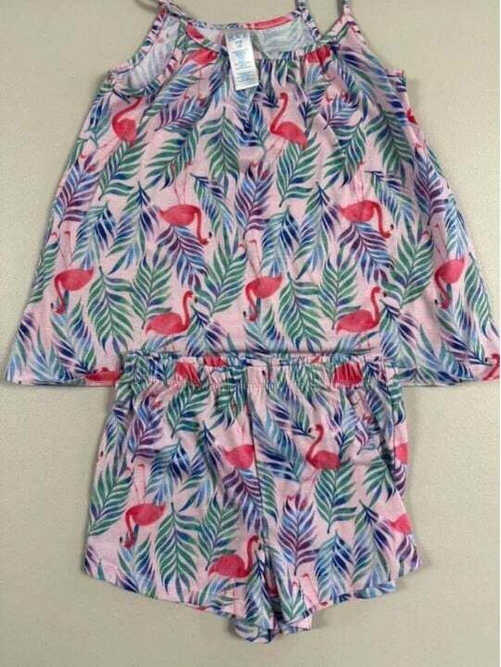 The Children’s Place Girls Flamingo Tropical Pajama Set Size 7/8 Pink